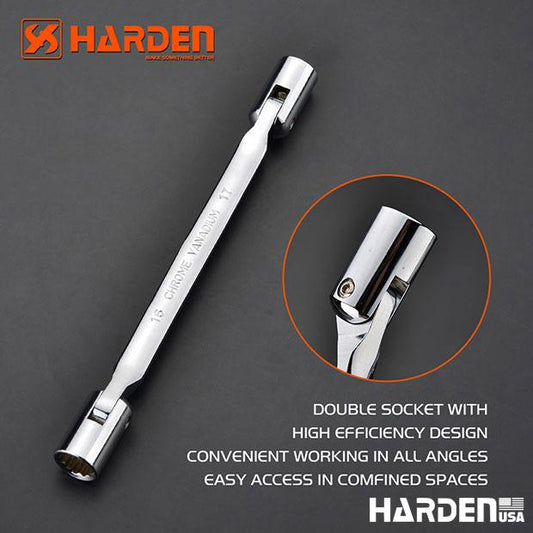 Chave Estriada Dupla HARDEN – Aberturas Precisão em Aço Cromo-Vanádio (CR-V)