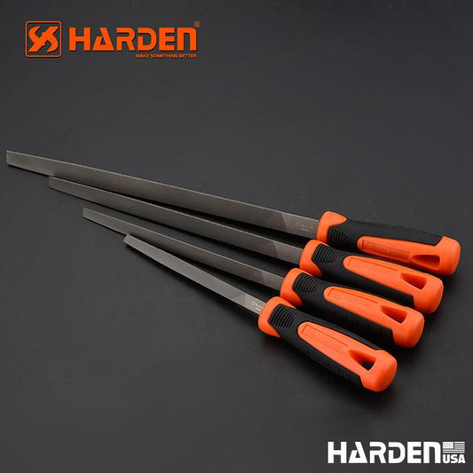 Lima Triangular HALF-SMOOTH HARDEN com Cabo Soft – Acabamento Preciso em Madeira e Plásticos (Linha Completa 6" a 12")