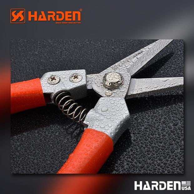 Tesoura de Jardinagem HARDEN 200 mm (8”) – Lâmina Forjada em Aço Inoxidável com Cabo em Liga de Zinco e Revestimento em PVC
