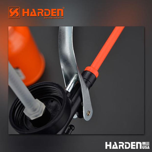 HARDEN Lubrificador Metálico 300 ml com Bico Flexível e Bomba de Latão
