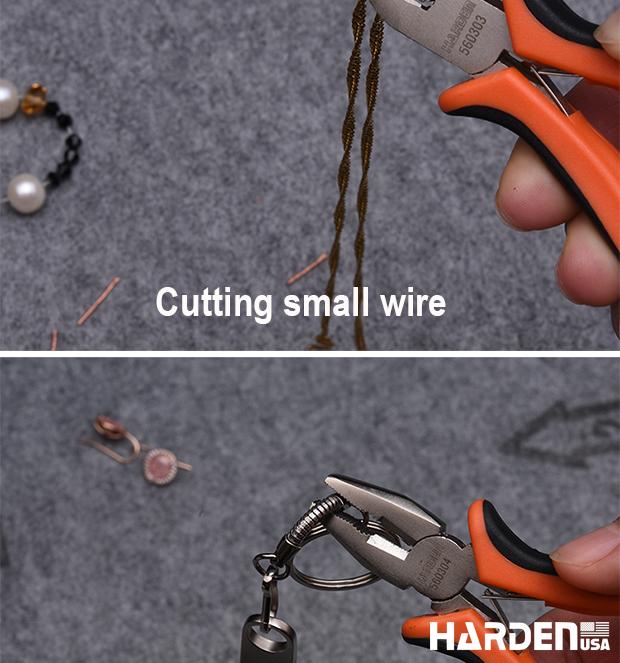 Kit de Mini Alicates 114 mm (4,5”) 3 Peças em Aço Carbono HARDEN com Cabo Ergonômico