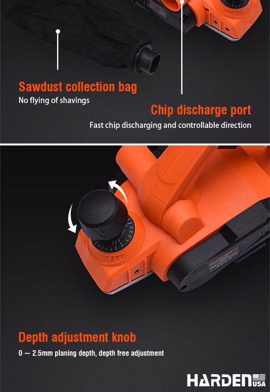 Plaina Elétrica 850W HARDEN – Largura de Corte 82mm e Velocidade de 17.000RPM