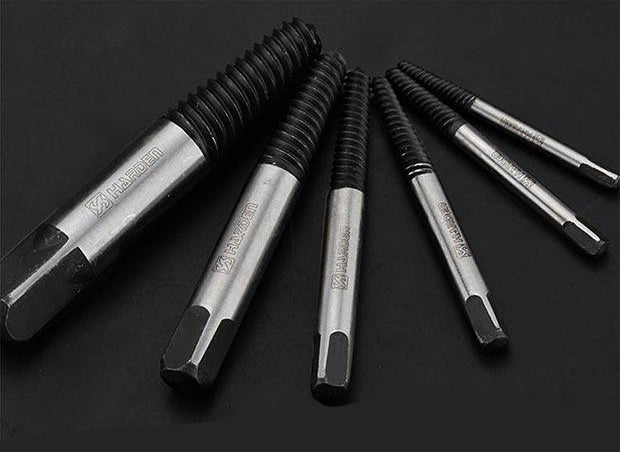 Kit de Extratores de Parafuso HARDEN 5 Peças – Rosca Grossa, Para Parafusos Quebrados