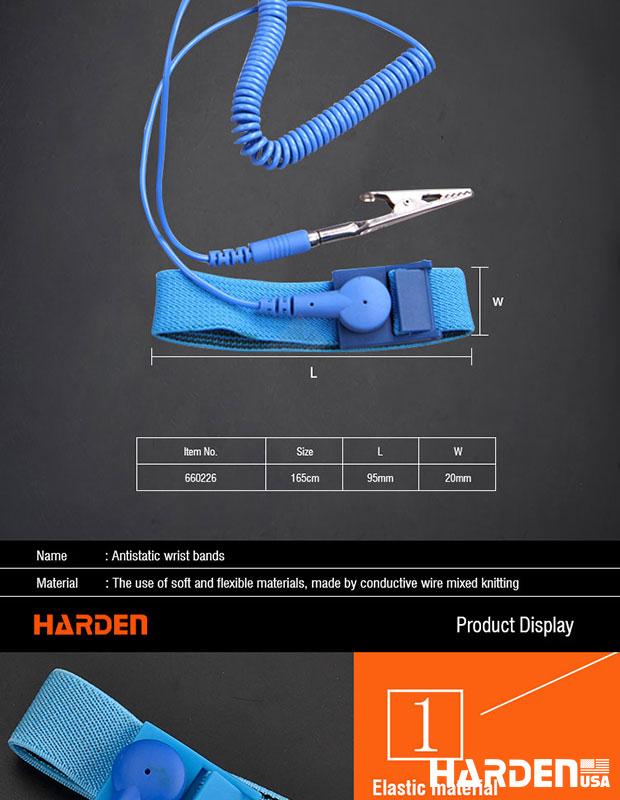 Pulseira Antiestática HARDEN com Ajuste Elástico e Conector Niquelado