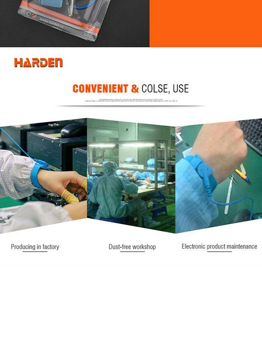 Pulseira Antiestática HARDEN com Ajuste Elástico e Conector Niquelado
