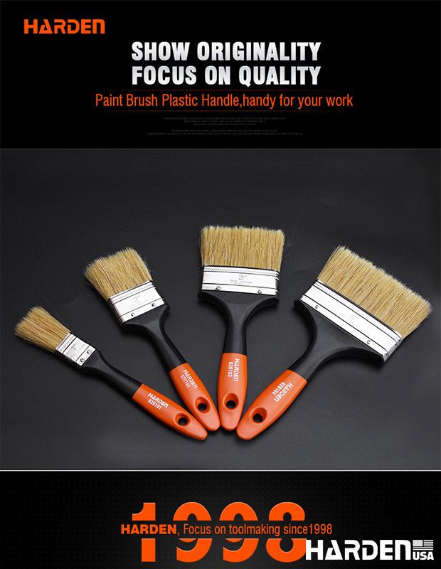 Pincel de Cerdas Brancas HARDEN com Cabo Plástico para Pintura