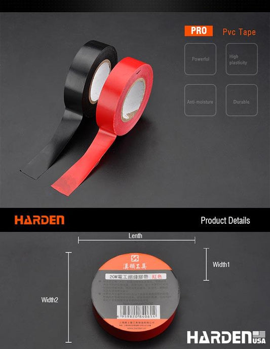 Fita Isolante PVC 20m Harden – Alta Resistência para Instalações Elétricas