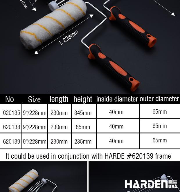 Rolo de Pintura 9'' Harden com Cabo Emborrachado – Para Superfícies Externas e Rugosas