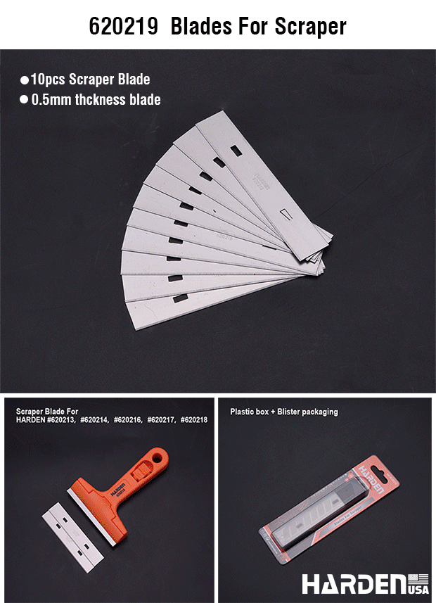 Lâminas de Estilete 9×80 mm HARDEN – Kit com 10 Unidades em Aço SK5