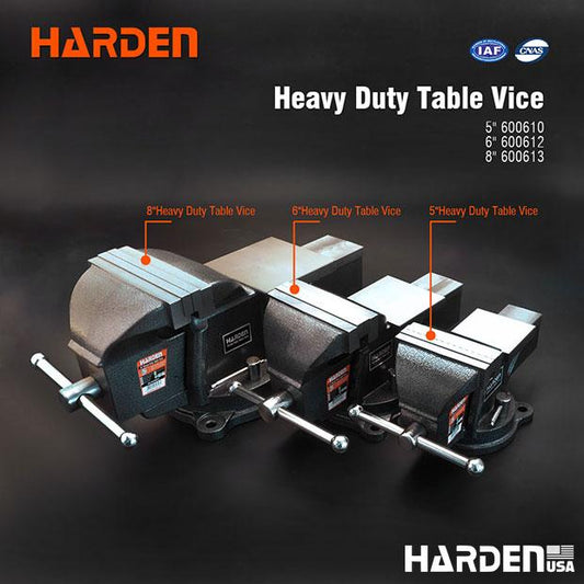 Morsa de Bancada Pesada HARDEN – Modelos 3", 4", 5", 6" e 8" em Aço Fundido