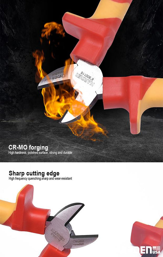 Alicate Bico Longo Isolado Harden – Aço CRV, Certificação VDE/GS e Cabo Ergonômico