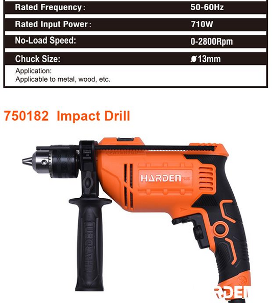 Furadeira de Impacto HARDEN 710W – Perfurador Profissional