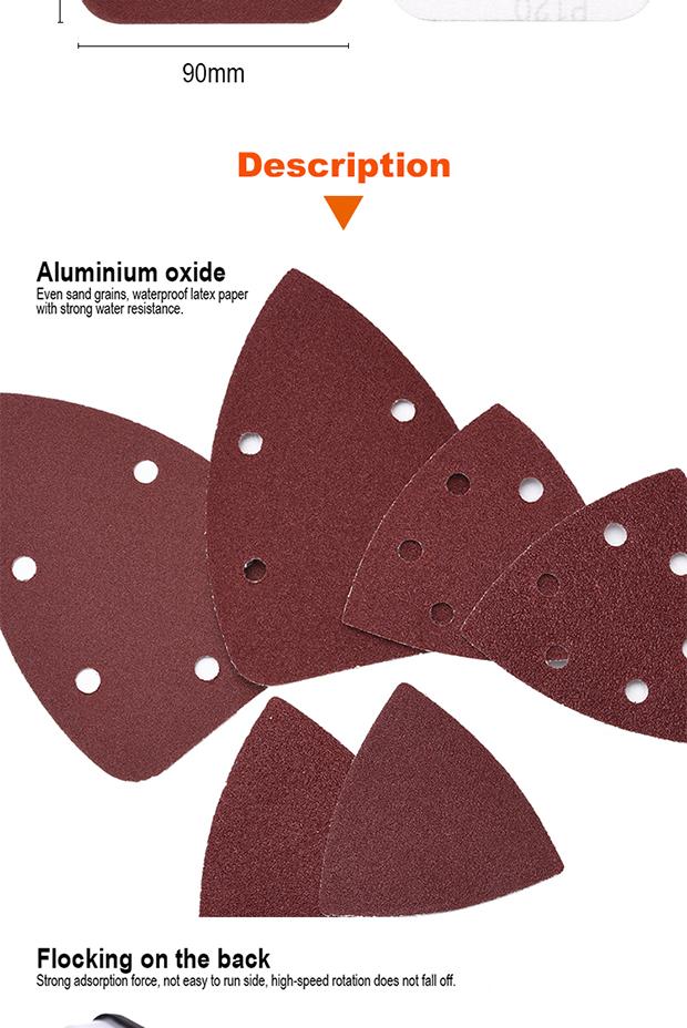 Kit com 10 Discos Triangulares Abrasivos HARDEN 100x140mm para Aço e Madeira com Velcro - 4 Granulações