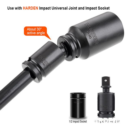 HARDEN Barra de Extensão Impacto 1/2” em Aço CrMo – 75 mm, 125 mm e 250 mm