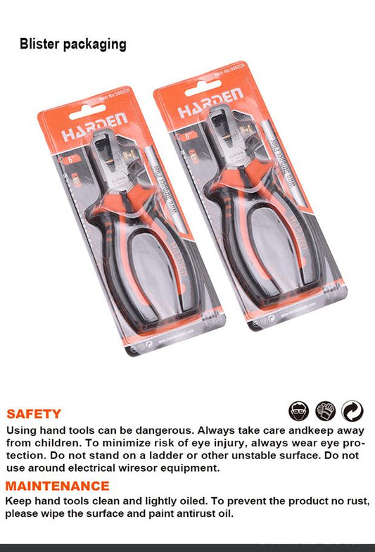 Alicate Decapador HARDEN 6" (152 mm) – Corte, Decapagem e Crimpagem com Alta Precisão