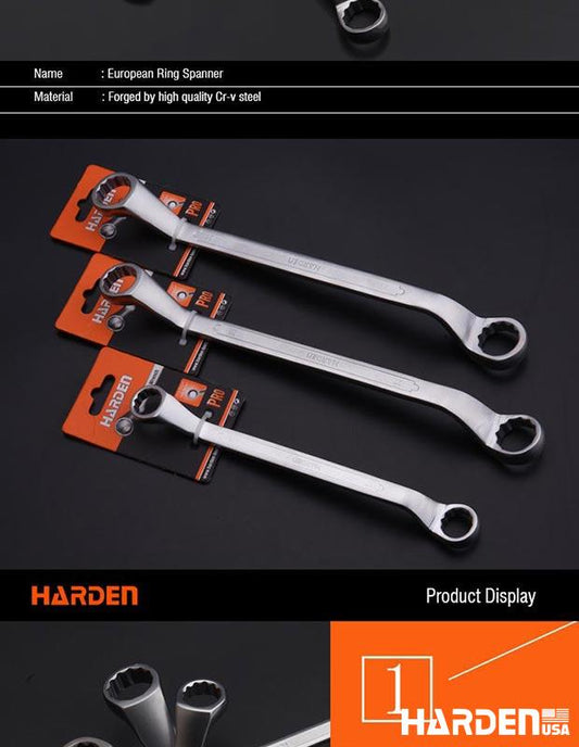 Chave Estrela Dupla Harden – Aço CRV40 Temperado e Cromado para Alta Precisão e Durabilidade