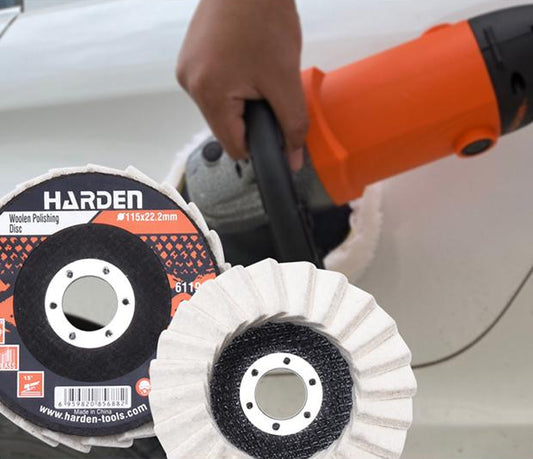 Disco de Polimento em Lã com Base de Fibra de Vidro HARDEN – 115mm e 125mm (4-1/2" e 5")