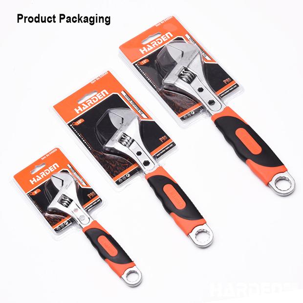 Chave Ajustável Profissional HARDEN 8", 10" e 12" – Aço Carbono Cromado para Uso Profissional e Hobistas