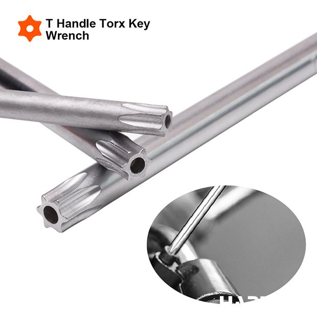 Chaves Torx tipo T (T10 a T50) com Cabo em T para Alto Torque em Aço Cr-V