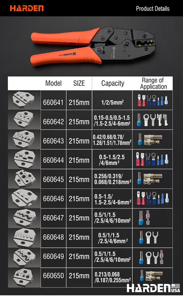 Alicate Crimpador com Catraca 215 mm HARDEN – Alta Precisão para Terminais e Conectores Elétricos