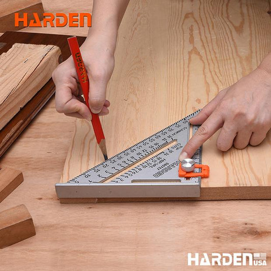 Esquadro Triangular Multiuso 178 mm (7”) HARDEN com Régua Ajustável