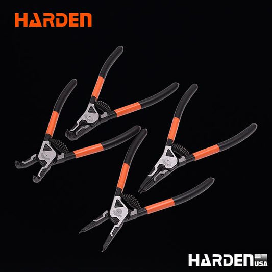 Jogo de Alicates para Anel de Retenção HARDEN 7” (178 mm) com 4 Peças – Interno e Externo