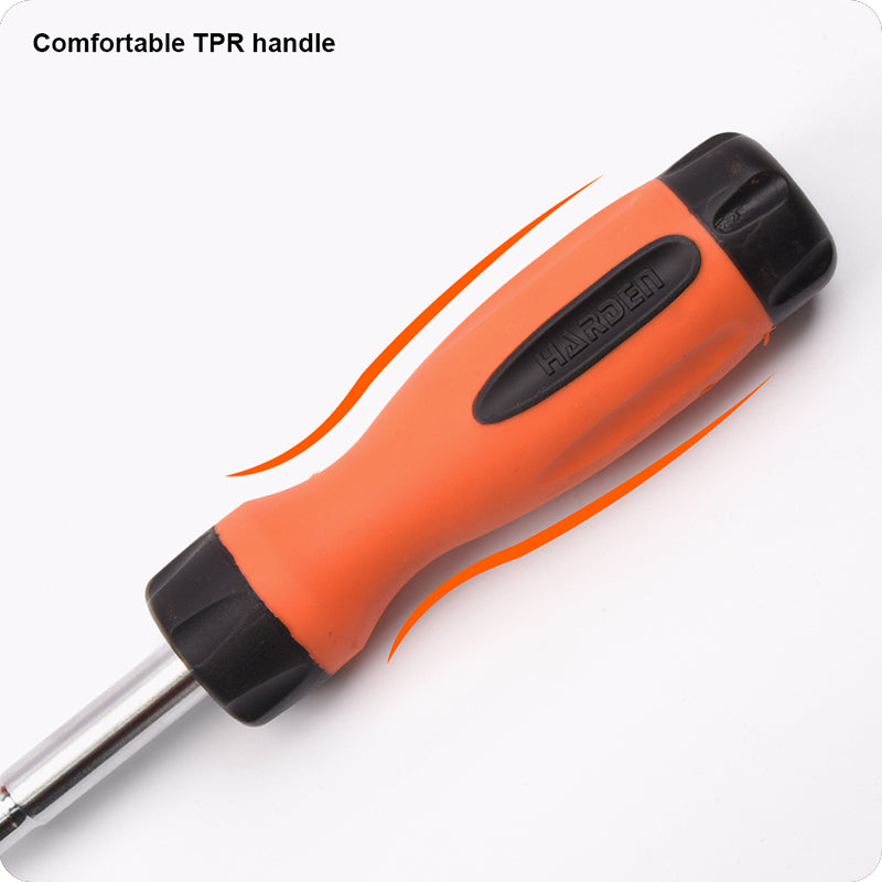 Jogo de Chaves de Fenda e Phillips HARDEN 6 em 1 com Bits Reversíveis e Cabo Intercambiável