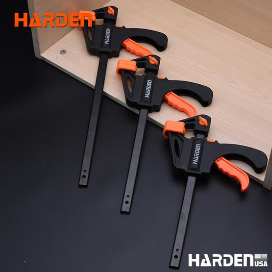 Grampo de Pressão Rápida HARDEN - Modelos de 100mm a 600mm para Marcenaria e Construção