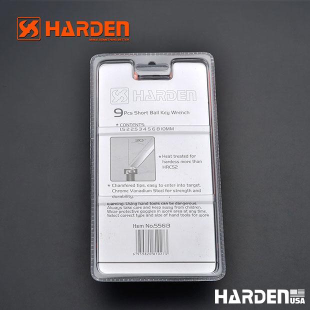 Jogo de Chaves Allen Ponta Abaulada HARDEN 9 Peças – Médio, Longo e Extra Longo em Aço S2