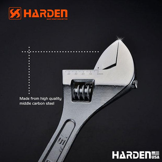 Chave Ajustável HARDEN Profissional em Aço Carbono Forjado com Acabamento Cromado – Modelos 18” (460 mm) e 24” (610 mm)