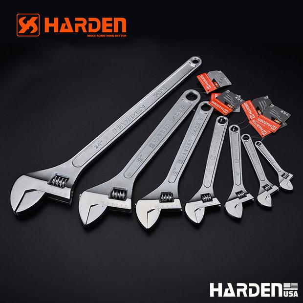 Chave Ajustável HARDEN Profissional em Aço Carbono Forjado com Acabamento Cromado – Modelos 18” (460 mm) e 24” (610 mm)