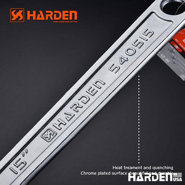Chave Ajustável HARDEN Profissional em Aço Carbono Forjado com Acabamento Cromado – Modelos 18” (460 mm) e 24” (610 mm)