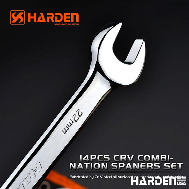 Jogo de Chaves Combinadas HARDEN 14 Peças em Aço Cromo-Vanádio (8 a 24mm)