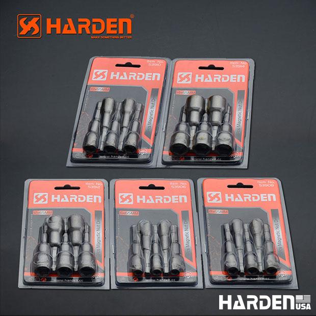 Jogo HARDEN com 5 Soquetes Magnéticos – Aço CR-V (Cromo-Vanádio) – Alta Resistência e Precisão
