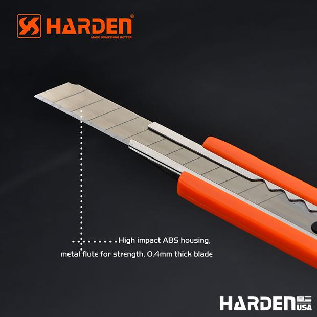 Estilete 9 mm HARDEN com Corpo em ABS Reforçado e Guia Metálica – Alta Precisão e Durabilidade