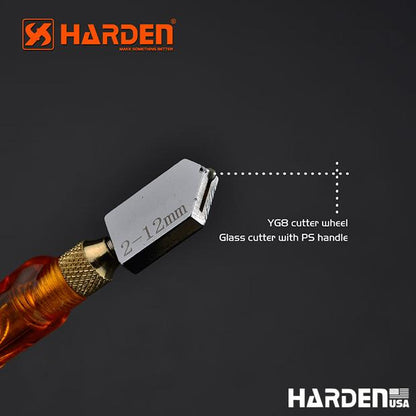 Cortador de Vidro 175 mm com Reservatório de Óleo HARDEN — Roda YG8 e Corpo Cromado