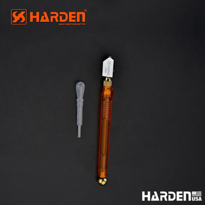 Cortador de Vidro 175 mm com Reservatório de Óleo HARDEN — Roda YG8 e Corpo Cromado