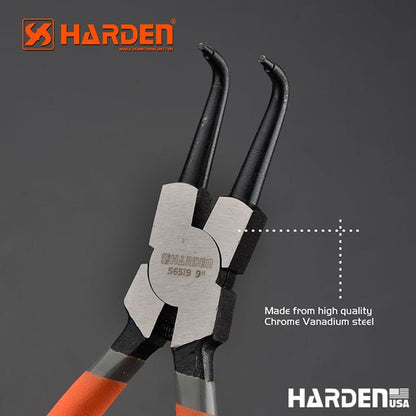 Alicate de Anel Interno Curvo HARDEN – Aço Carbono Temperado para Manutenção Profissional
