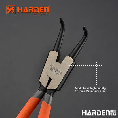 Alicate de Anel Externo Curvo HARDEN – Aço Carbono Temperado e Acabamento Anticorrosão