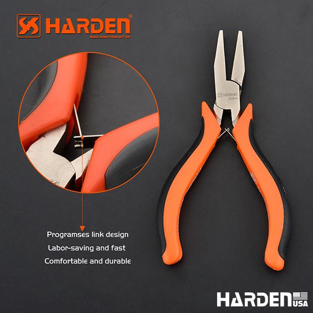 Alicate de Bico Chato Mini 114 mm (4,5”) em Aço Carbono HARDEN com Cabo Ergonômico