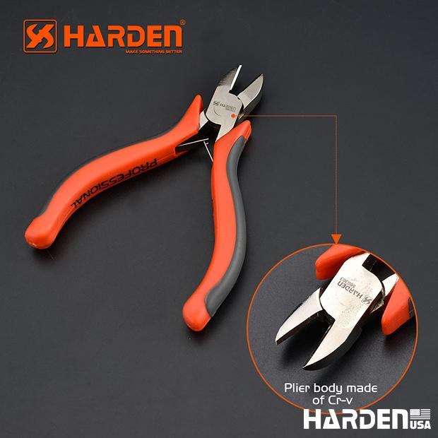 Alicate de Corte Diagonal Mini 114 mm (4,5”) em Aço Carbono HARDEN com Cabo Ergonômico