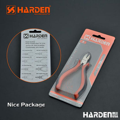 Alicate de Corte Diagonal Mini 114 mm (4,5”) em Aço Carbono HARDEN com Cabo Ergonômico