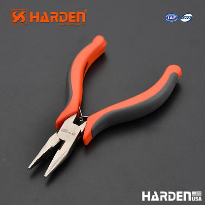 Alicate de Bico Longo Mini 114 mm (4,5”) em Aço Carbono HARDEN com Cabo Ergonômico