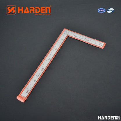 Esquadro Profissional em Aço Inoxidável HARDEN 150 x 300 mm e 250 x 500 mm com Escala Métrica