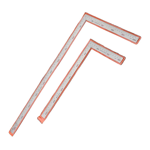 Esquadro Profissional em Aço Inoxidável HARDEN 150 x 300 mm e 250 x 500 mm com Escala Métrica