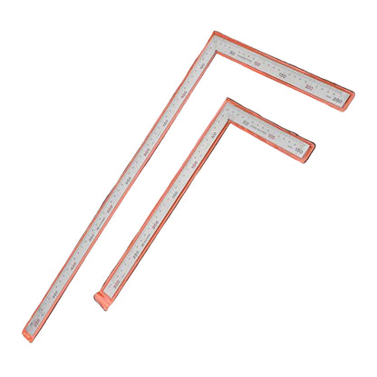 Esquadro Profissional em Aço Inoxidável HARDEN 150 x 300 mm e 250 x 500 mm com Escala Métrica