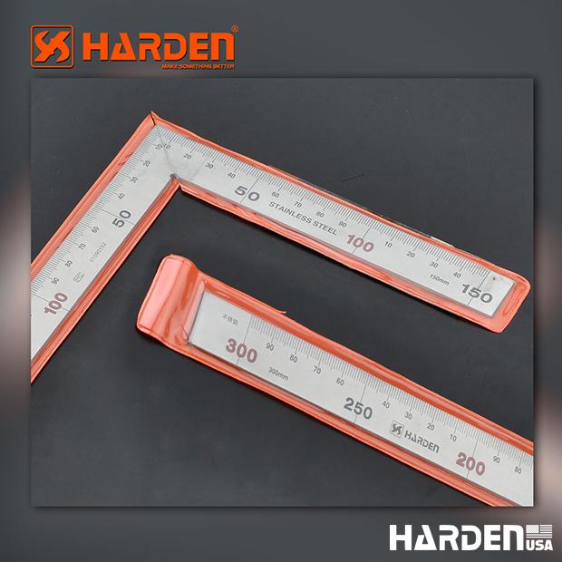 Esquadro Profissional em Aço Inoxidável HARDEN 150 x 300 mm e 250 x 500 mm com Escala Métrica