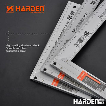 Esquadro de Alumínio Harden com Escala Gravada de Alta Precisão