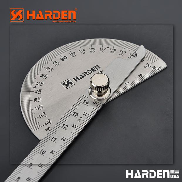 Transferidor de Ângulo 90 x 150 mm em Aço Inoxidável HARDEN com Escala Métrica 180°