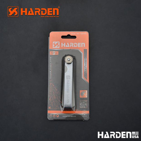 Medidor de Folgas Harden 15 Peças – Lâminas 65Mn Polidas para Medição de Precisão